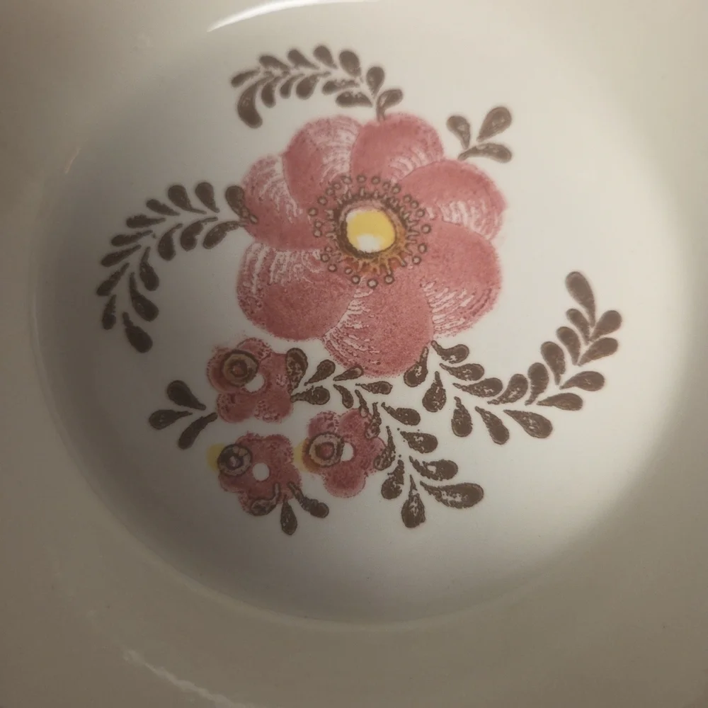 Vintage Floral Large Ceramic Bowls - Set of 3 9.5 Inches